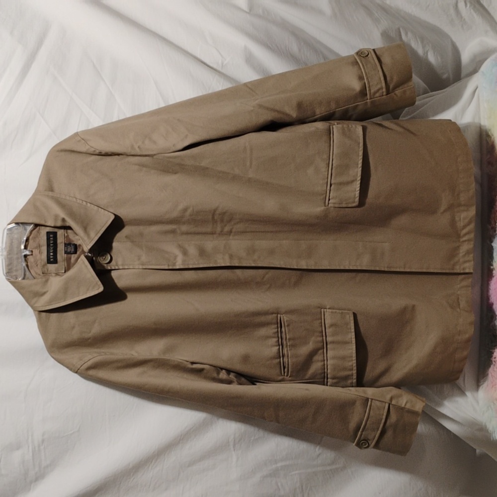 SALE! Structure Tan Men's Button Up Coat Sz.M Gently Worn (BX47)